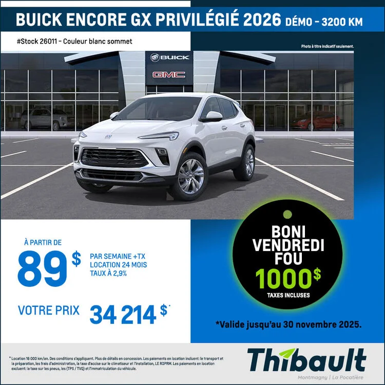 8595062d12ec165f71ea7de116a2d0fb thibault gm montmagny promo novembre BUICK ENCORE GX PRIVILIEGIE 2026 FR 750x750